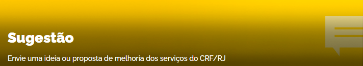 Clique aqui e apresente sua sugestão ao CRF/RJ